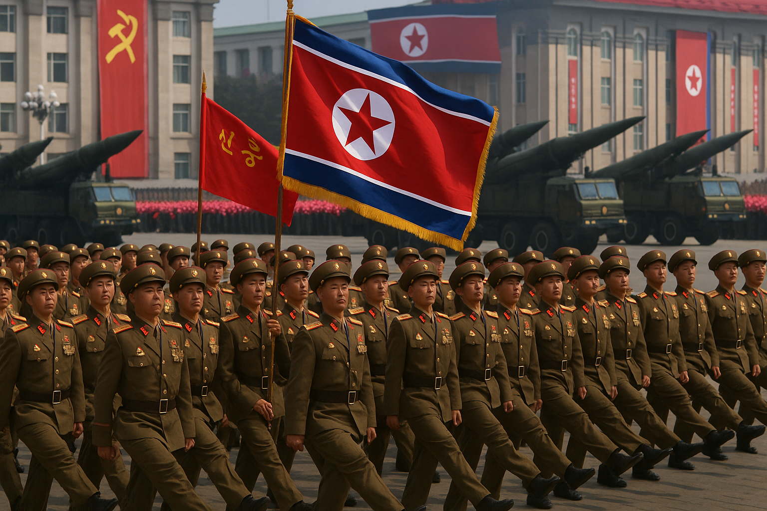 North Korean parade in the misdst of the military unreadiness of the Hermit Kingdom.